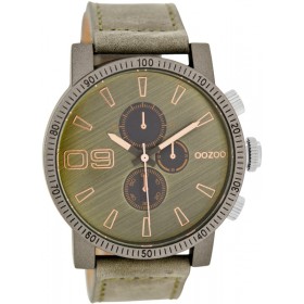 OOZOO Timepieces 45mm Grey Leather Strap C7496